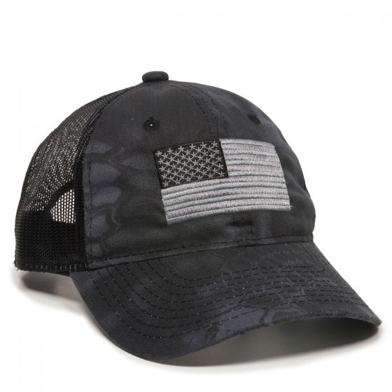 USA Flag Camo with Mesh Back Hat Kryptek Typhon/Black