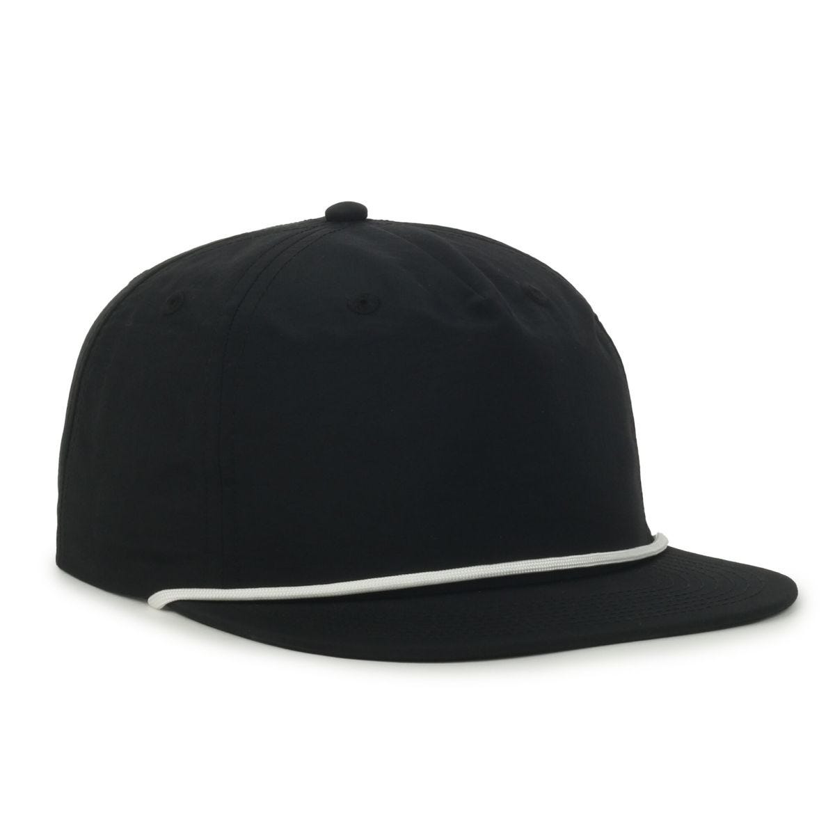 5-Panel High-Crown Cord Cap in Black/White Cord