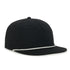 5-Panel High-Crown Cord Cap in Black/White Cord
