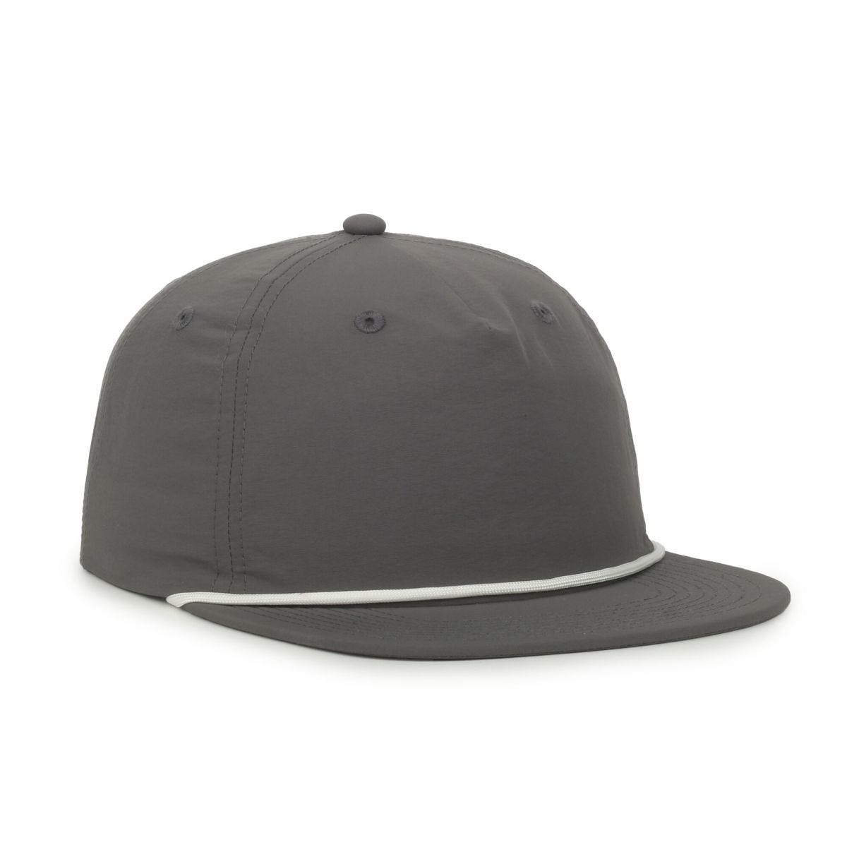 5-Panel High-Crown Cord Cap in Charcoal/White Cord