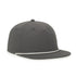 5-Panel High-Crown Cord Cap in Charcoal/White Cord