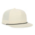 5-Panel High-Crown Cord Cap in Cream/Black Cord