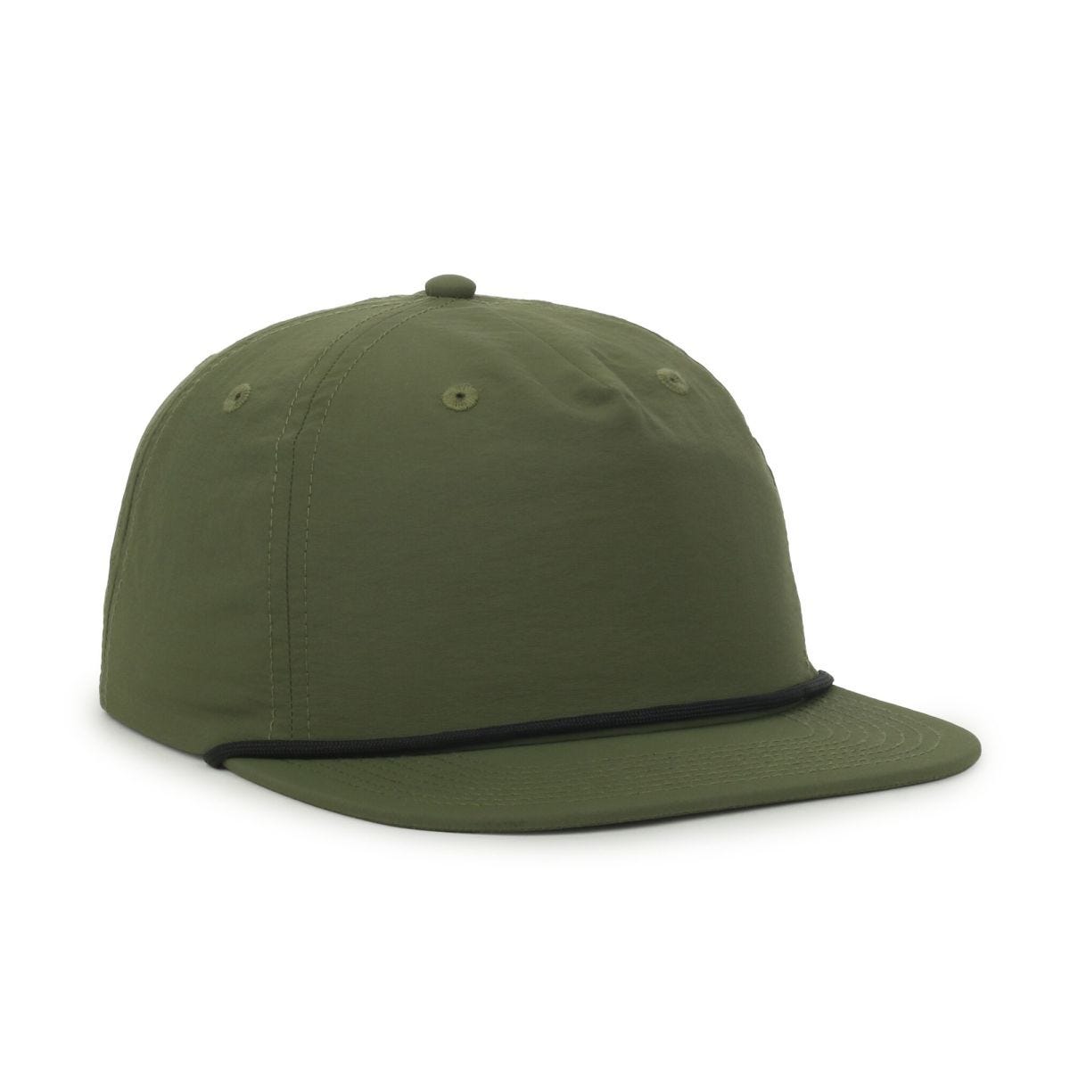 5-Panel High-Crown Cord Cap in Olive/Black Cord