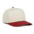 Ladies 5-Panel Glitter Visor Cap in Ivory/Ruby