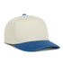 Ladies 5-Panel Glitter Visor Cap in Ivory/Sapphire