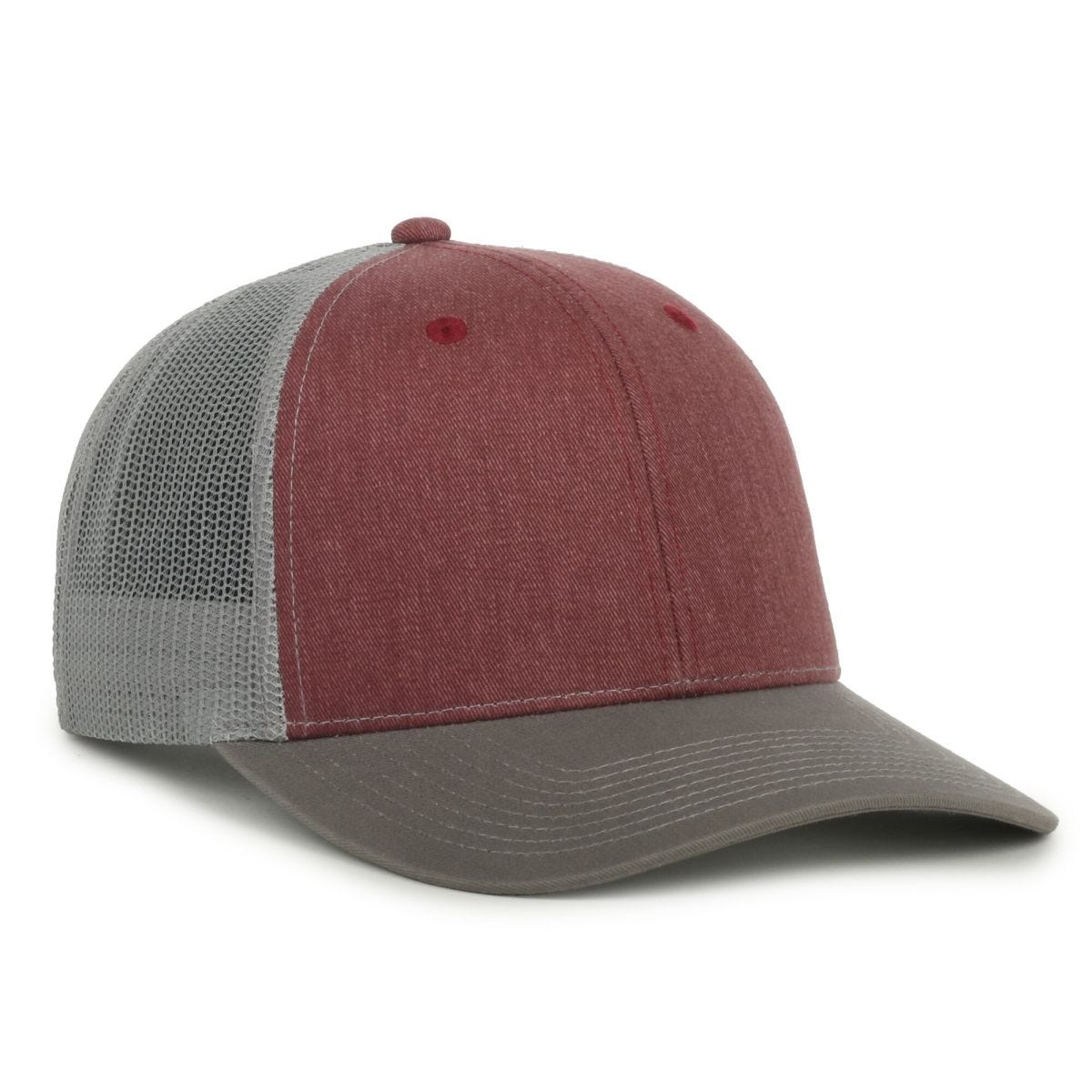 Ultimate Trucker Cap - Heathered Cardinal/Light Grey/Charcoal