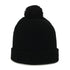 Acrylic Knit Pom Watch Cap in Black