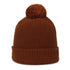 Acrylic Knit Pom Watch Cap in Cinnamon