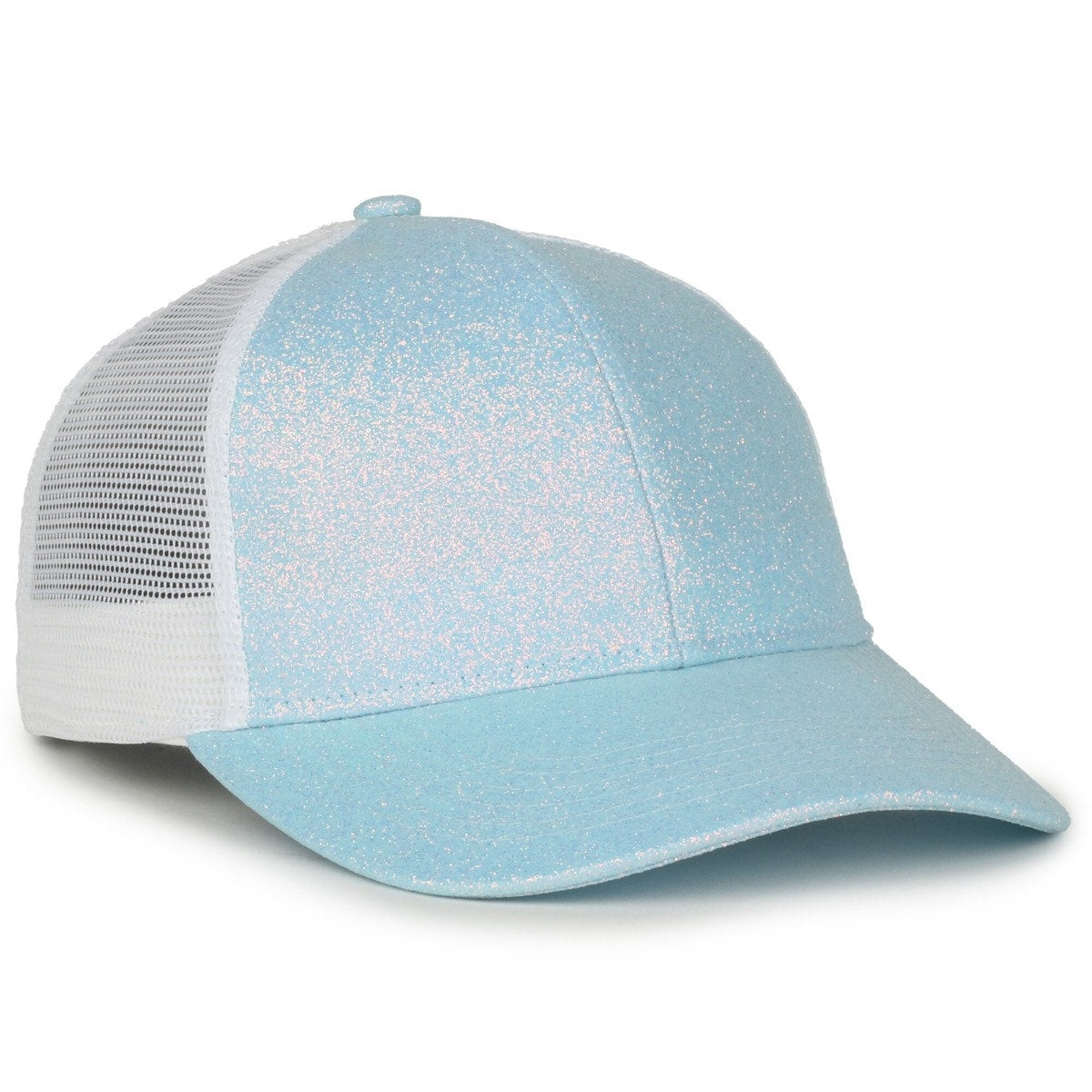 Ladies Fit Glitter Fabric Cap - Frost/White - OCGLTR