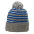 Removable-Pom Watch Cap in Royal/Grey/White