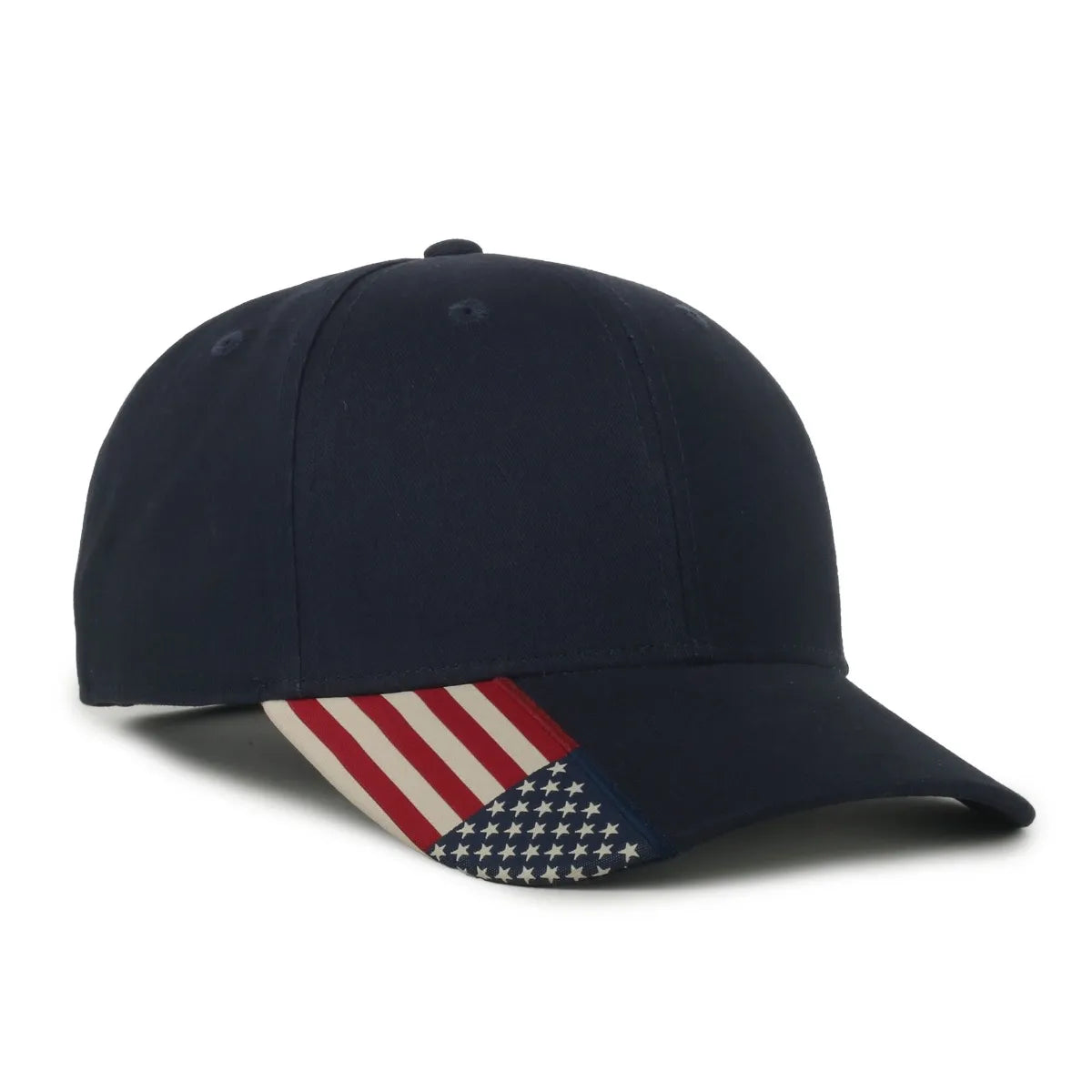 Brushed Twill Hat with Flag Visor