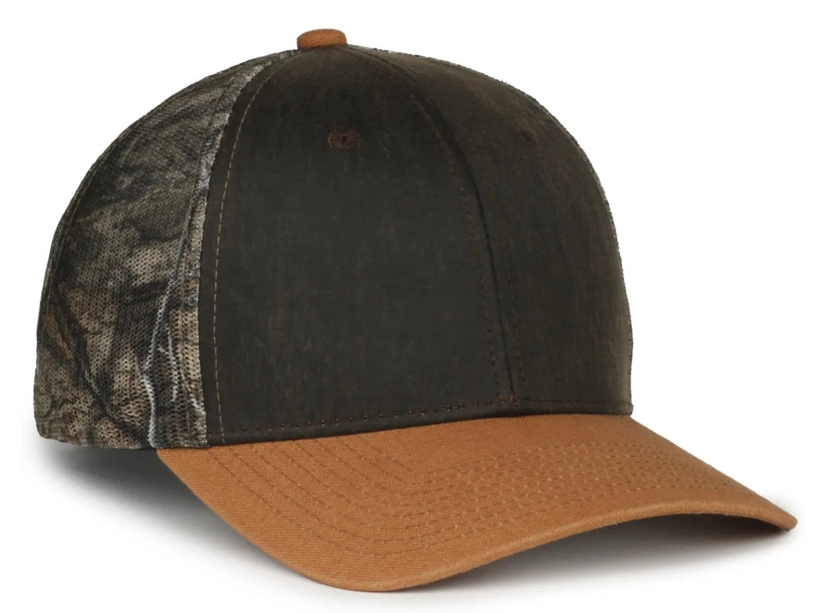 Rugged Weathered Cotton and Camo Mesh Back Cap - Sport-Smart.com