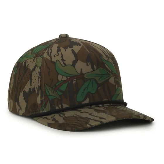 ProHunt Corded 5-Panel High Crown Camo Cap – Mossy Oak Greenleaf
