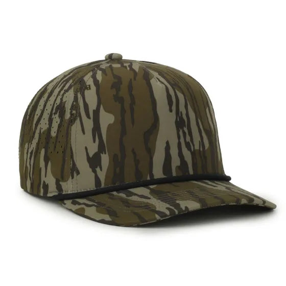 ProHunt Corded 5-Panel High Crown Camo Cap – Mossy Oak Bottomland
