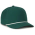 High Crown Performance Cap – Darg Green with White Cord, Mesh Back, UPF 50+