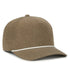 High Crown Performance Cap – Heathered Brown, Mesh Back, UPF 50+