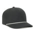 High Crown Performance Cap – Heathered Charcoal with White Cord, Mesh Back, UPF 50+