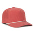 High Crown Performance Cap – Heathered Red with White Cord, Mesh Back, UPF 50+