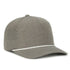 High Crown Performance Cap – Heathered Smoke with White Cord, Mesh Back, UPF 50+