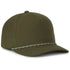 High Crown Performance Cap – Olive with Multicolor Cord, Mesh Back, UPF 50+