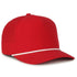 High Crown Performance Cap – Red with White Cord, Mesh Back, UPF 50+