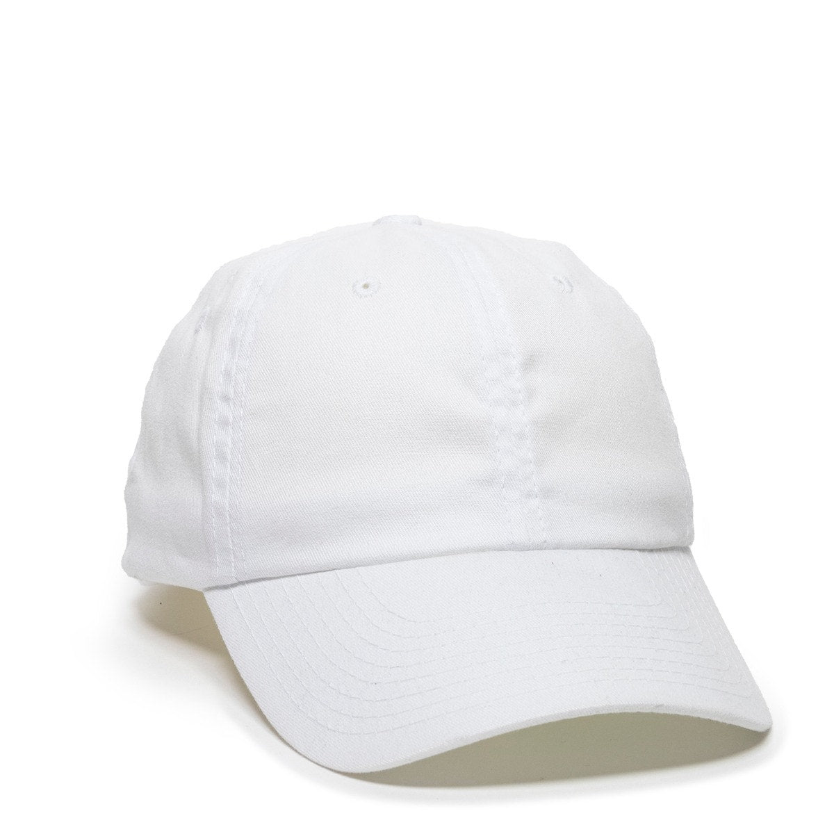 Mid Profile Unstructured Brushed Twill - White