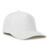 Flex 5-Panel Adjustable Solid-Back Cap - White