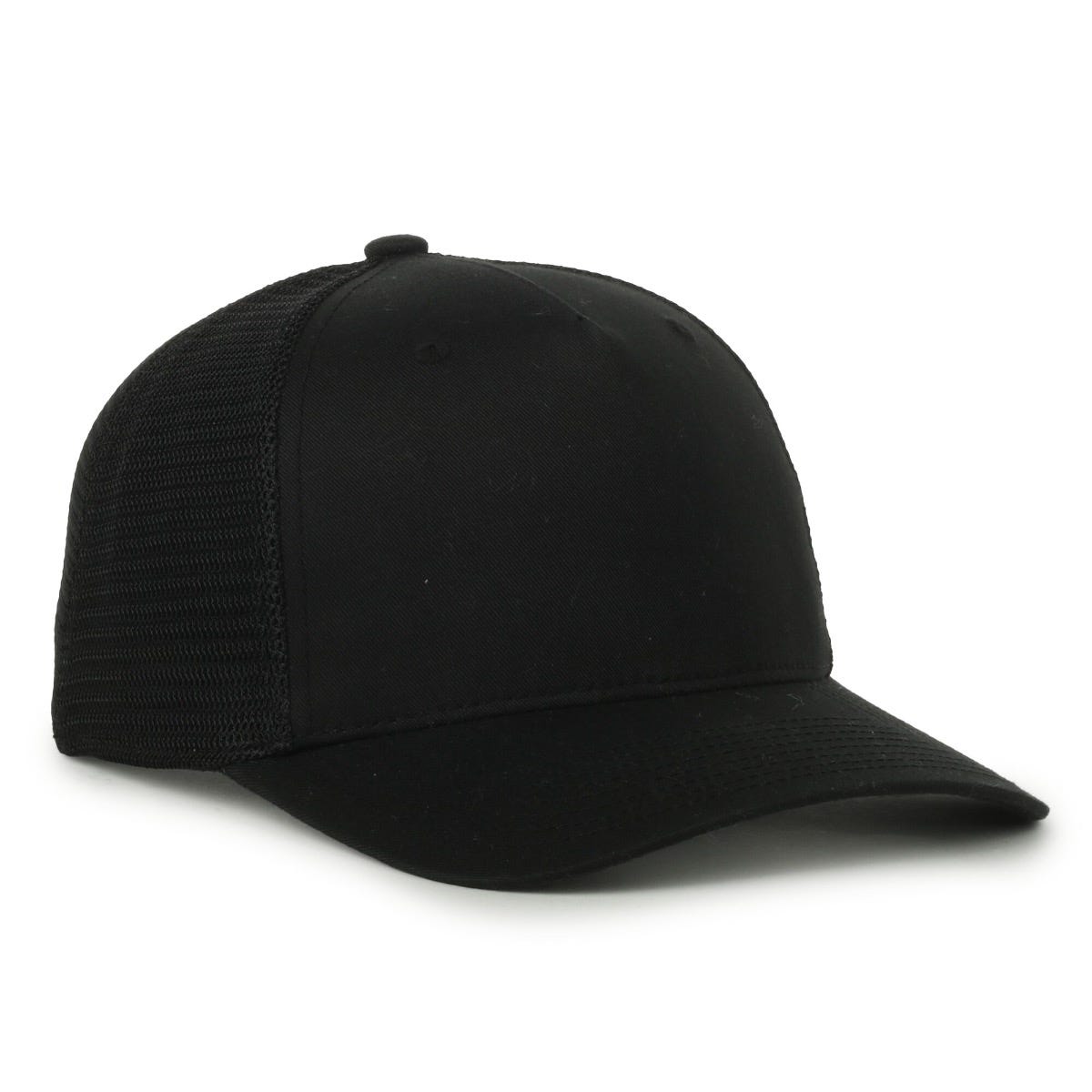 Flex 5-Panel Adjustable Mesh-Back Cap - Black/Black