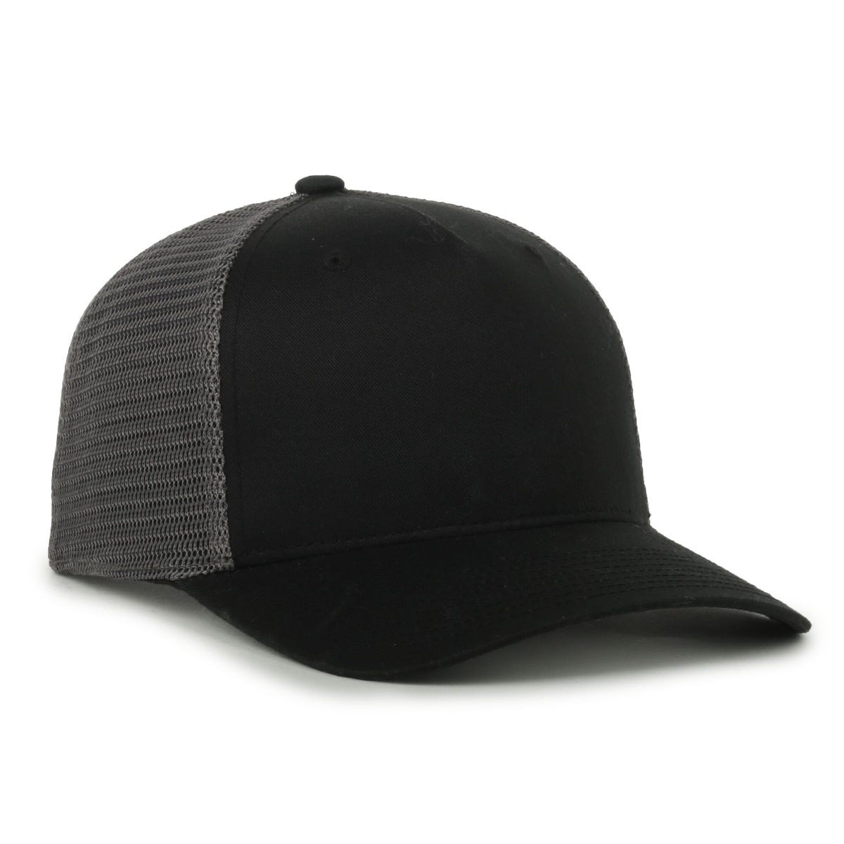 Flex 5-Panel Adjustable Mesh-Back Cap - Black/Charcoal