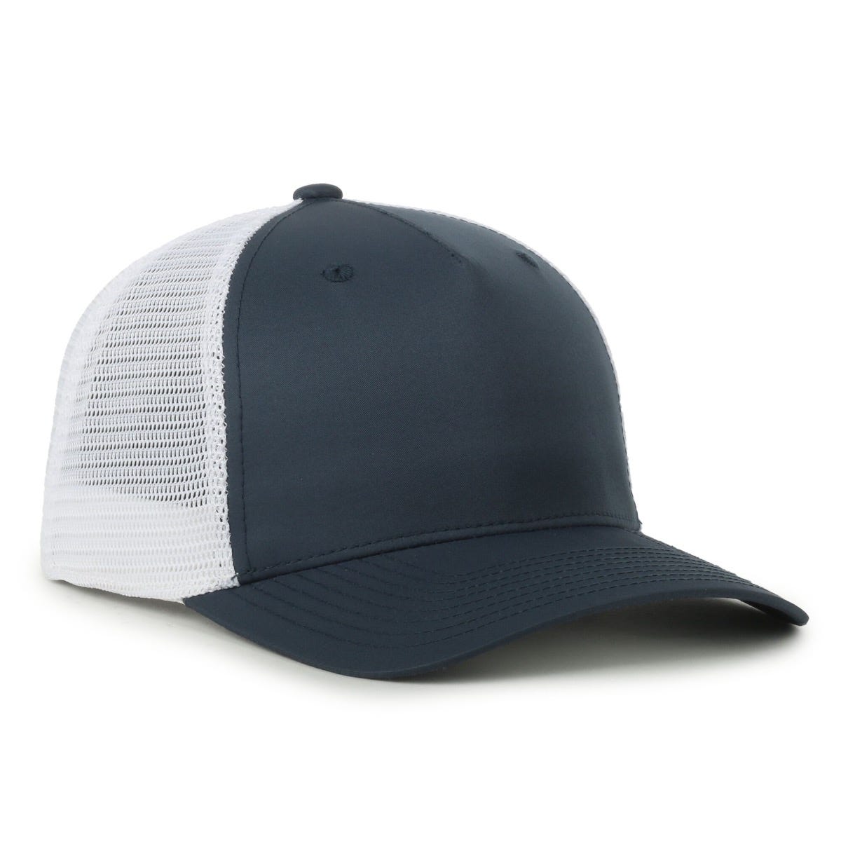 Flex Recycled 5-Panel Adjustable Mesh-Back Cap - Navy/White