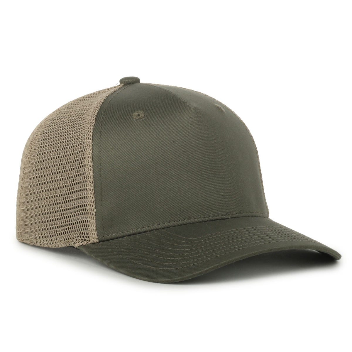Flex 5-Panel Adjustable Mesh-Back Cap - Olive/Khaki