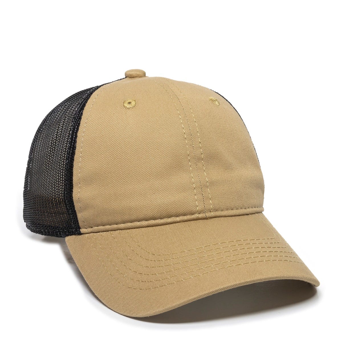 Platinum Series Heavy Cotton Front Mesh Back Cap - Old Gold/Black - FWT-130