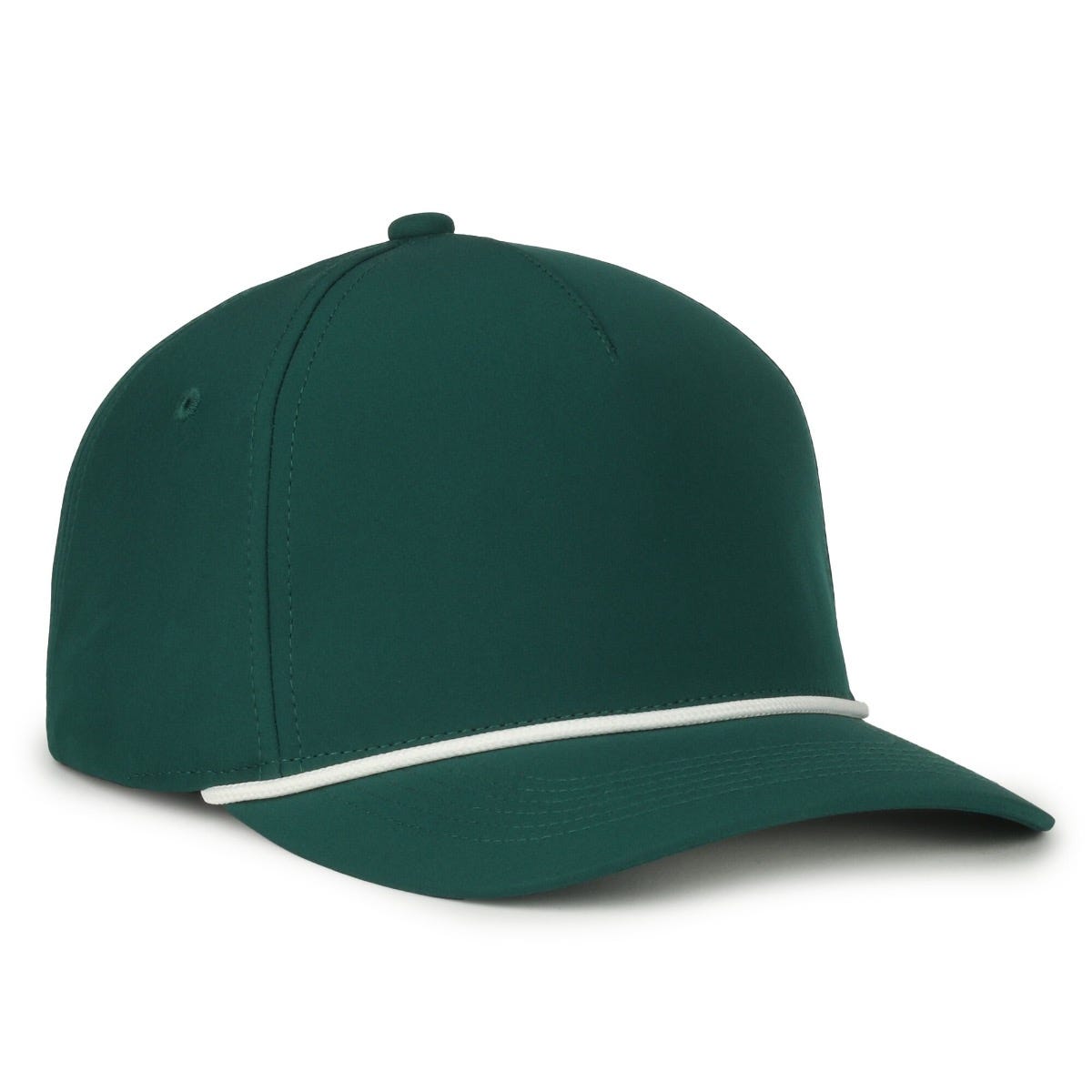 Performance 5-Panel Rope Cap - Dark Green/White Cord - OC550PF