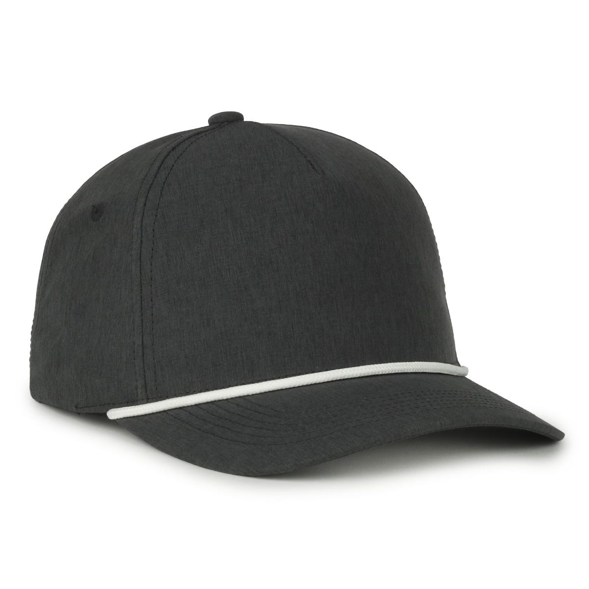 Performance 5-Panel Rope Cap - Heathered Charcoal/White Cord - OC550PF