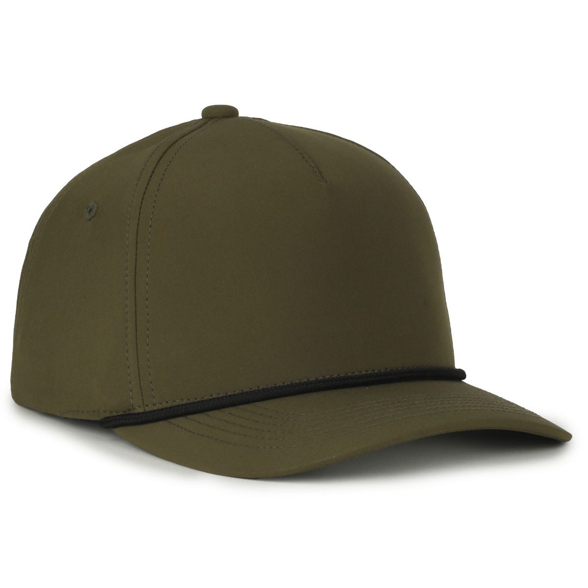 Performance 5-Panel Rope Cap - Olive/Black Cord - OC550PF