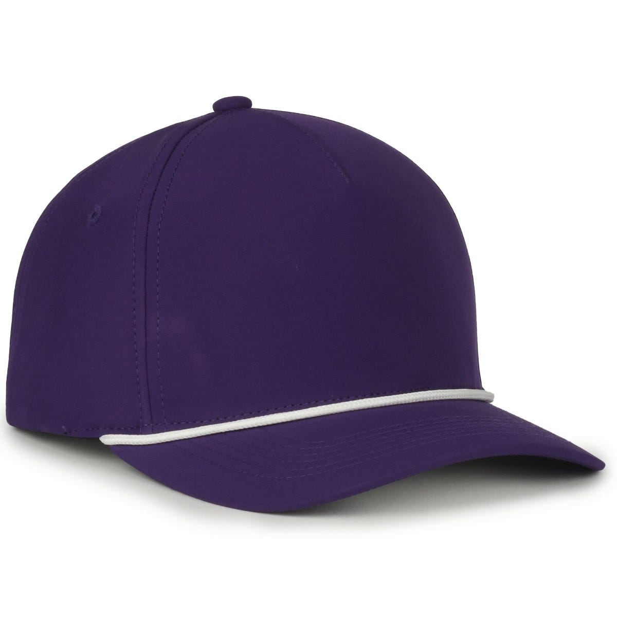 Performance 5-Panel Rope Cap - Purple/White Cord - OC550PF