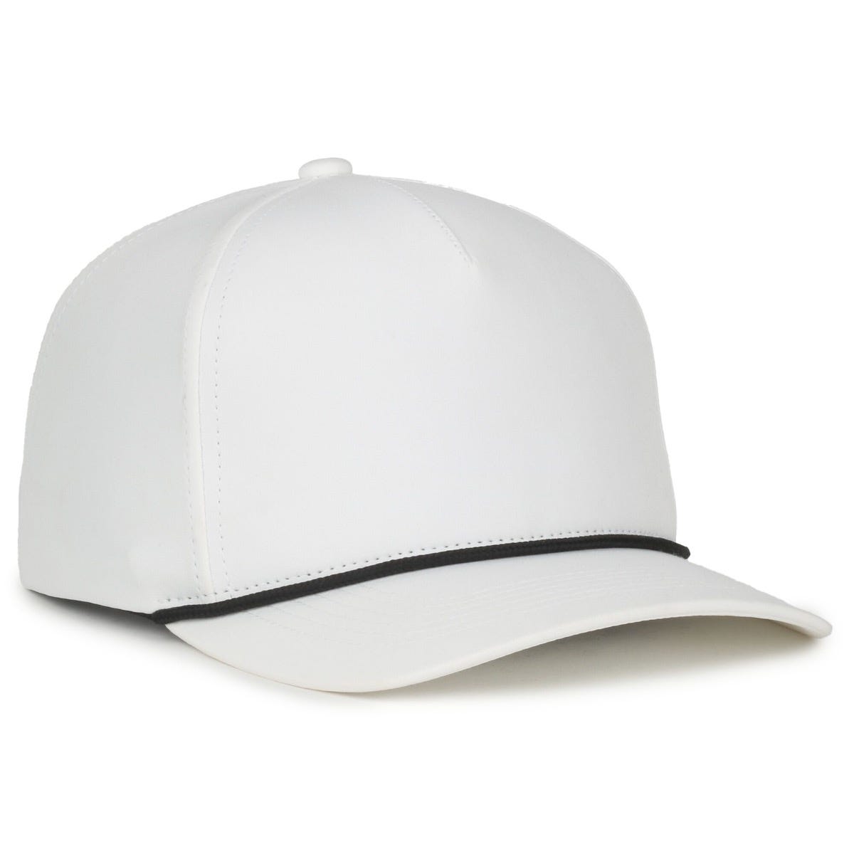 Performance 5-Panel Rope Cap - White/Black Cord - OC550PF