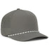 High Crown Performance Cap with Perforated Mesh Back & UPF 50+ - Charcoal/Multi Cord - OC551PF