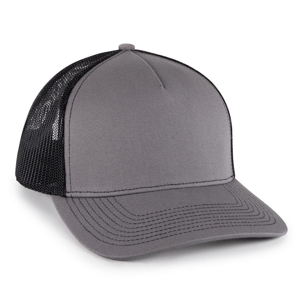 5 Panel Premium Trucker Hat - Charcoal/Black - OC571
