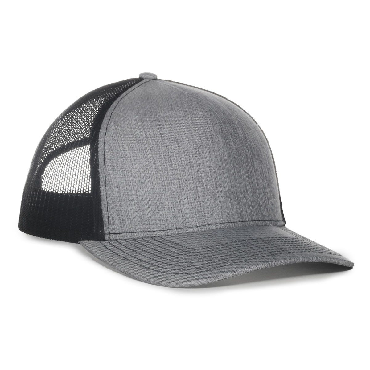 5 Panel Premium Trucker Hat - LN Heathered Grey/Black - OC571