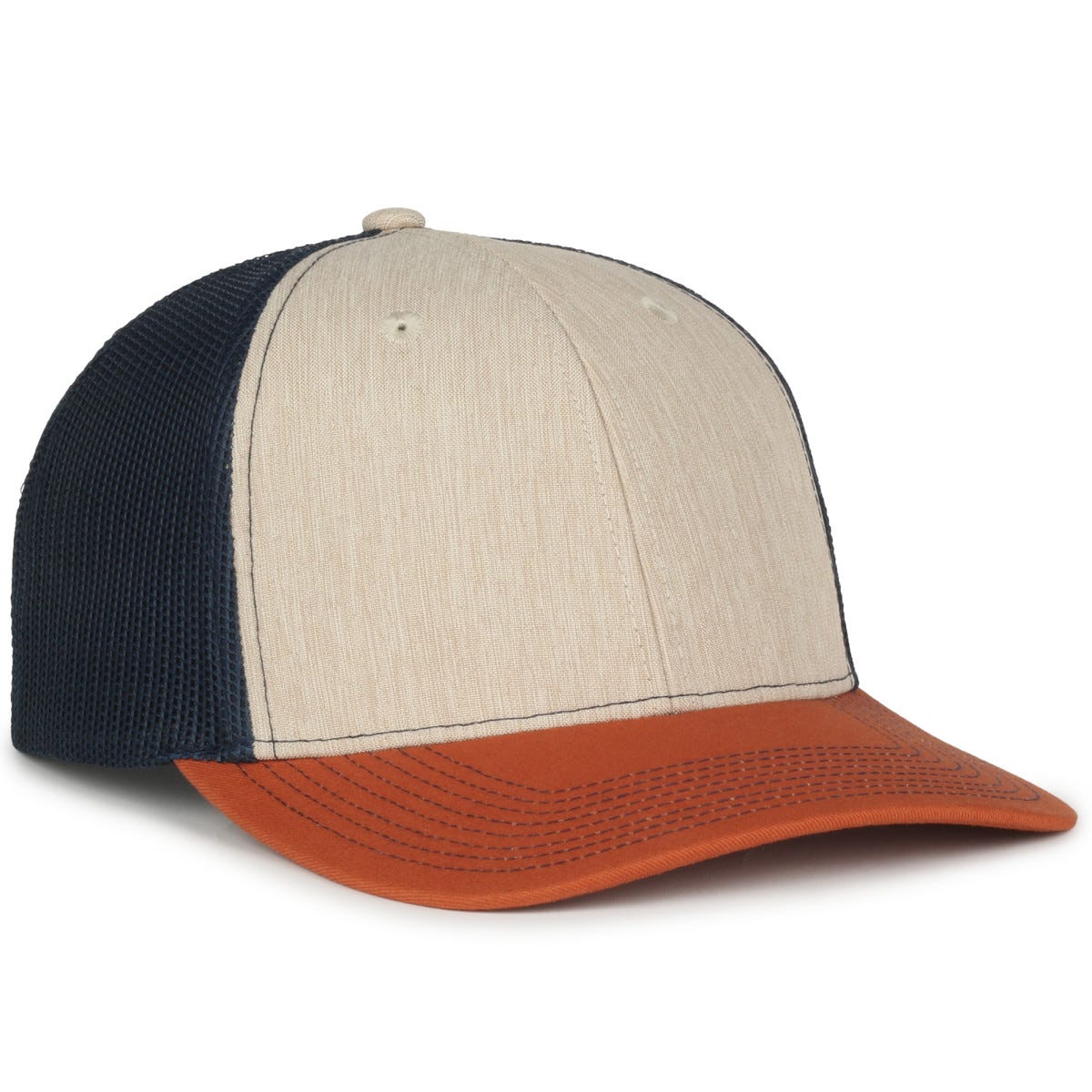 Ultimate Trucker Cap - Heathered Stone/Navy/Rust