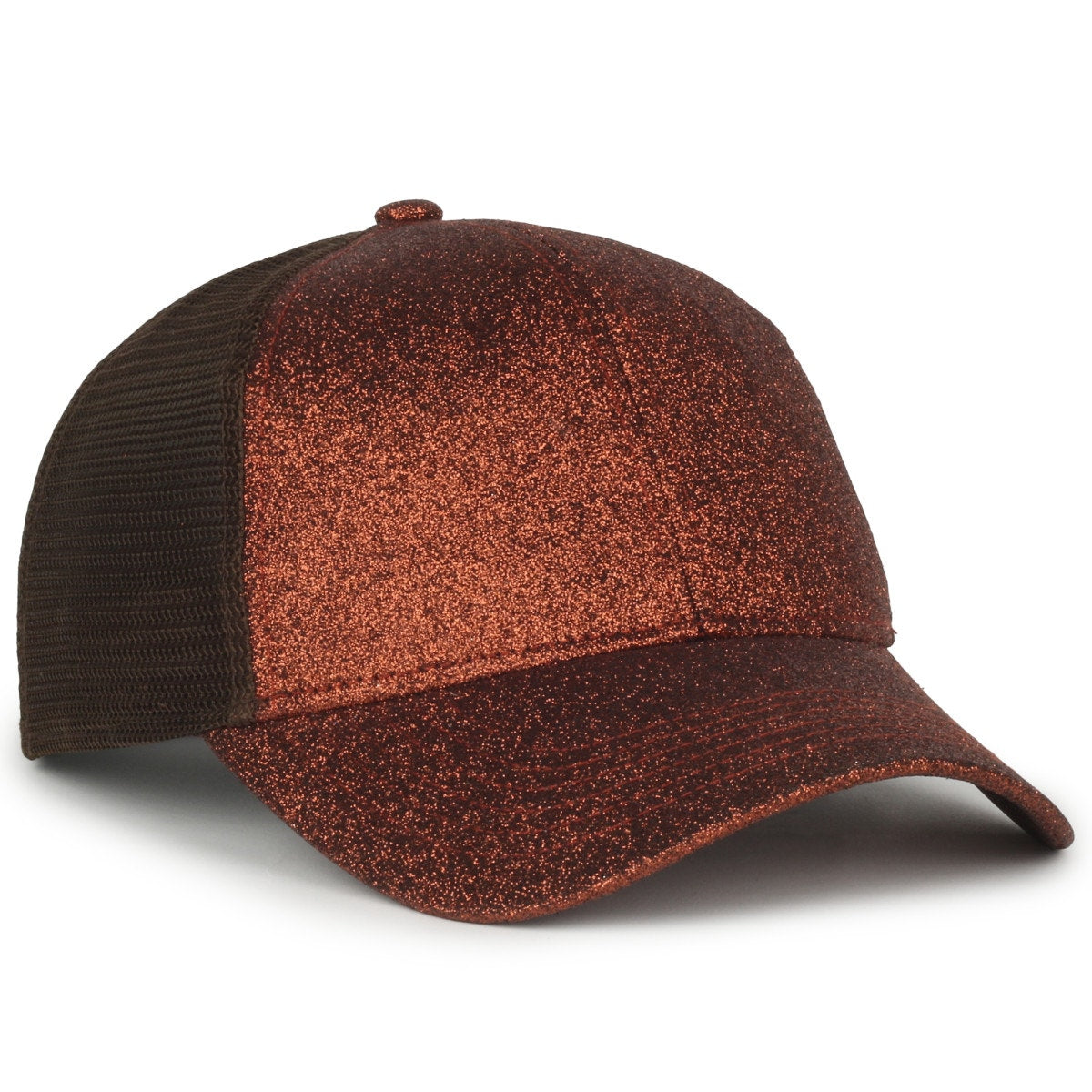 Ladies Fit Glitter Fabric Cap - Copper/Brown - OCGLTR