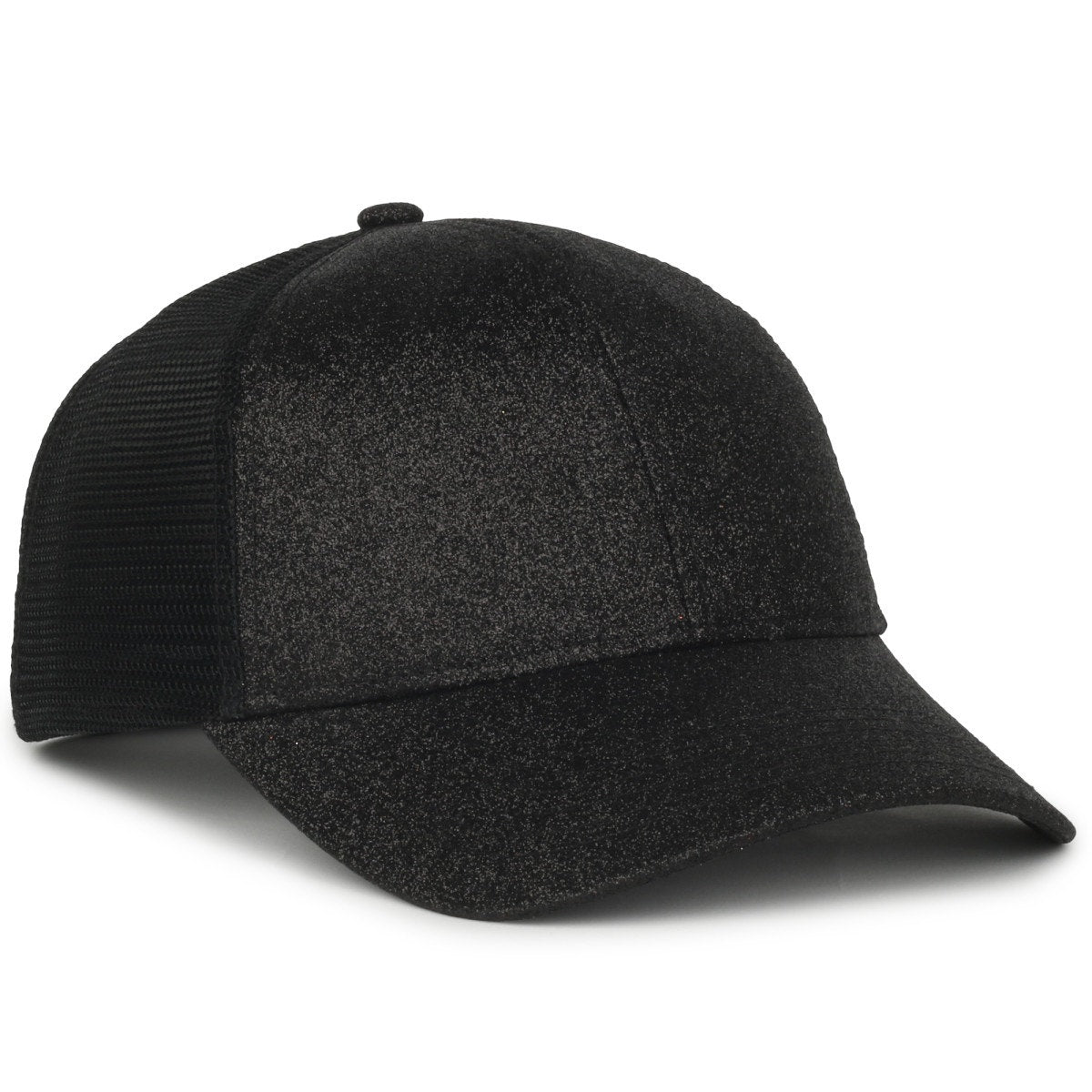 Ladies Fit Glitter Fabric Cap - Onyx/Black - OCGLTR