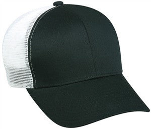 Mesh Back Structured Baseball Cap Black/White