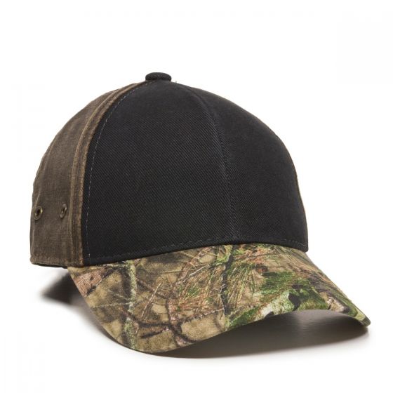 Brushed Twill Hat with Camo Visor - Hunting Camo Caps -Sport-Smart.com
