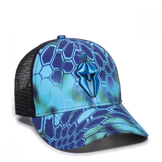 Kryptek Blue Camo White Mesh Fishing Hat Adjustable Adult One Size NEW