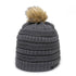 Faux Fur Pom Knit Beanie - Knit Fleece Beanie Caps -Sport-Smart.com