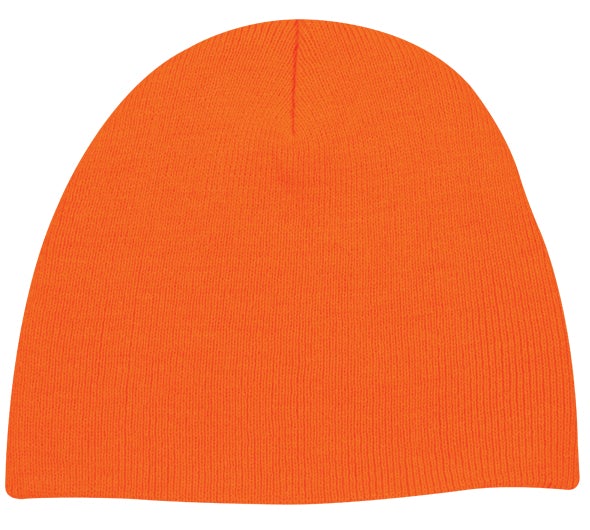 Basic Knit Blaze Orange Beanie - Knit Fleece Beanie Caps -Sport-Smart.com