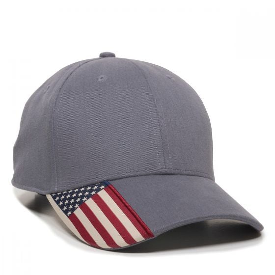 Brushed Twill Hat with Flag Visor | Sport-Smart.com